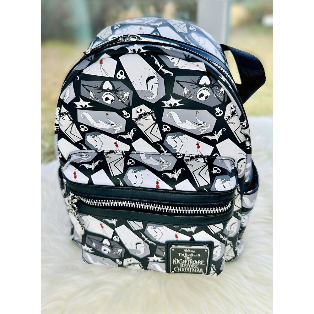 *NEW EXCLUSIVE* Loungefly Nightmare Before Christmas Coffin AOP Mini Backpack